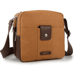 Riffty Small Crossbody Travel Duffle Bag Vintage Carry On Leather Canvas Shoulde